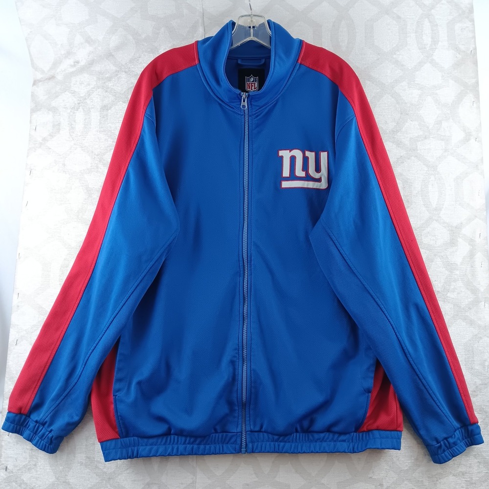 NFL New York Giants Jacket Full Zip Track Red Blue Mens XL Extra Large